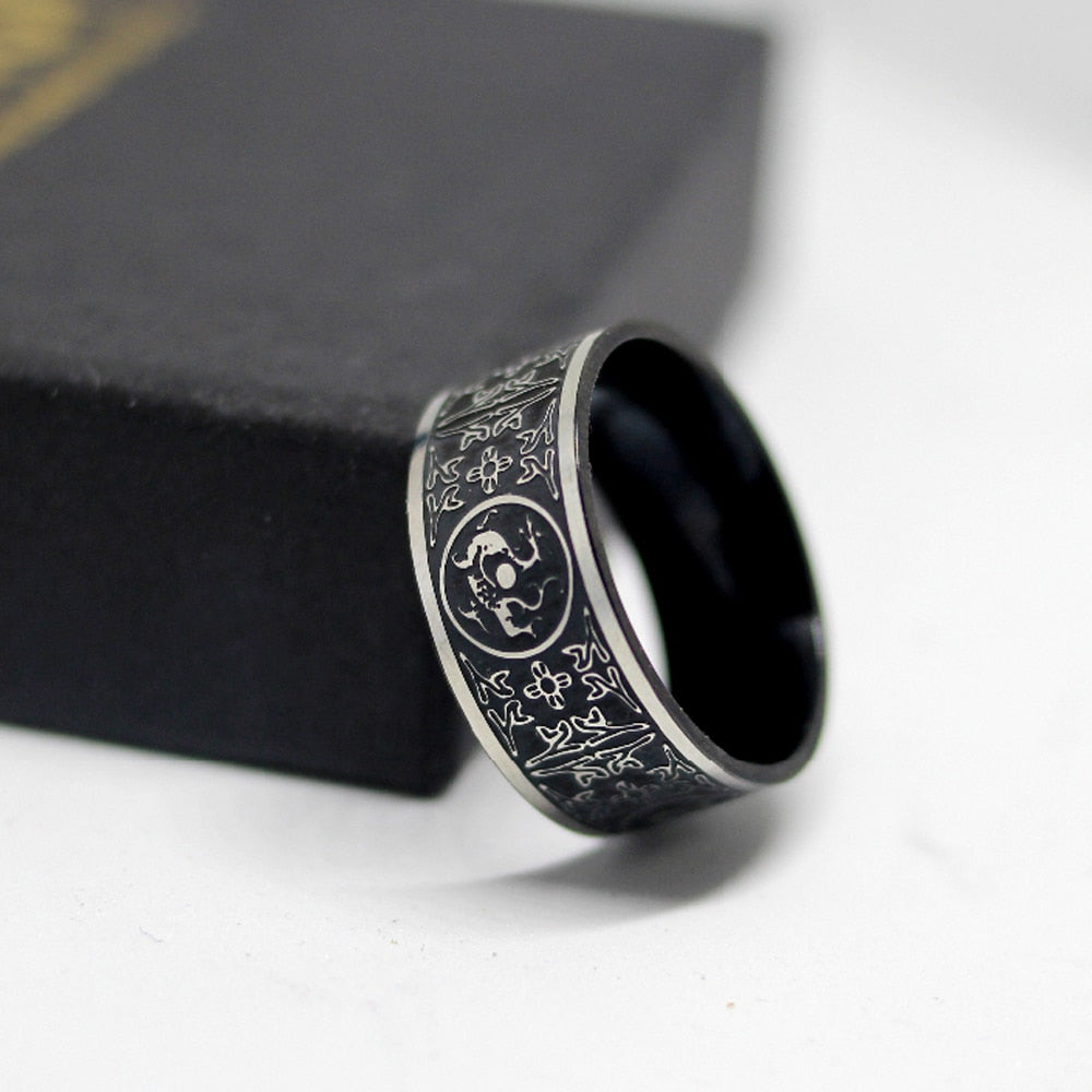 The Enigmatic Celestial Dragon Stainless Steel Titanium Ring