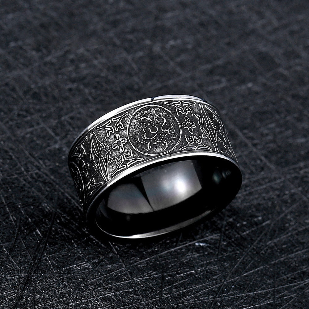The Enigmatic Celestial Dragon Stainless Steel Titanium Ring