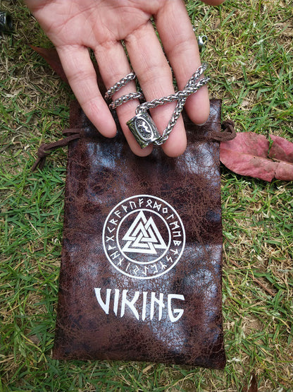Hammer Mjolnir Scandinavian Rune Amulet Necklace
