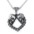 Double Skull Heart Stainless Unique Necklace