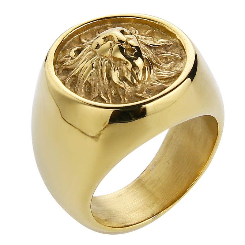 The Majestic Power Lion Gold Stainless Steel Ring
