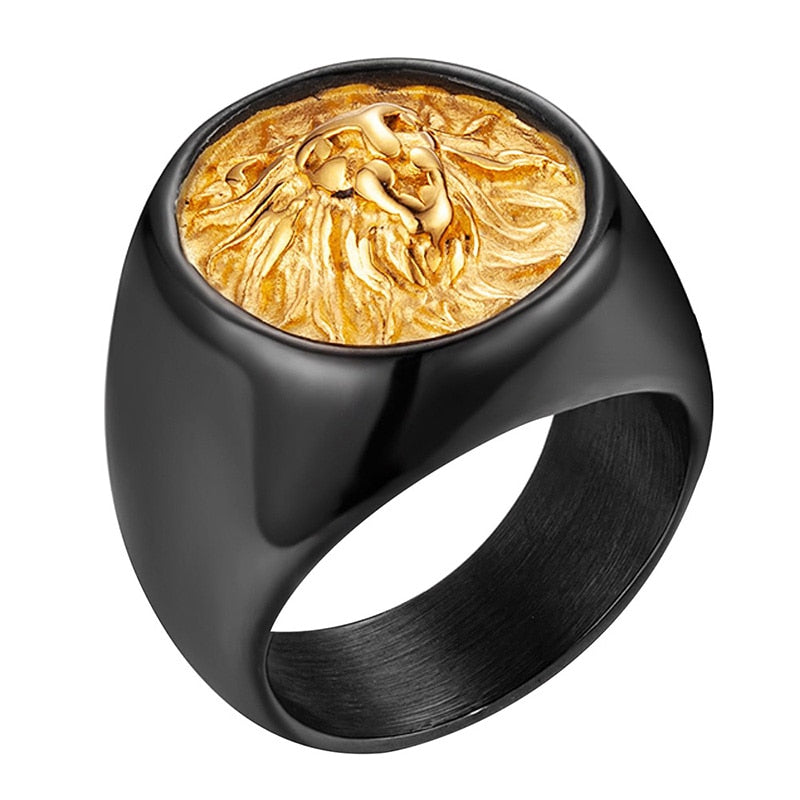 The Majestic Power Lion Gold Stainless Steel Ring