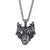 Vikings Wolf Head Rune Amulet Legend Necklace