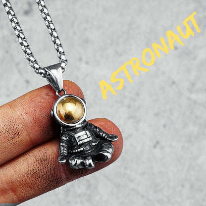 Unique Meditate Astronaut Necklace