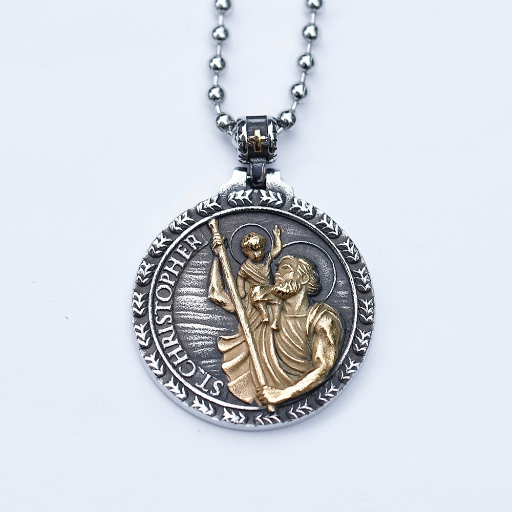 George St Christopher Time Travelers Archangel Michael Necklace