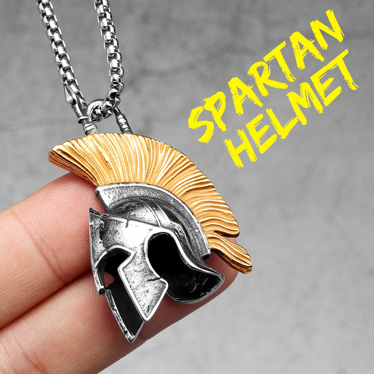 Roma Helmet Necklace Stainless Pendant Vintage Ring