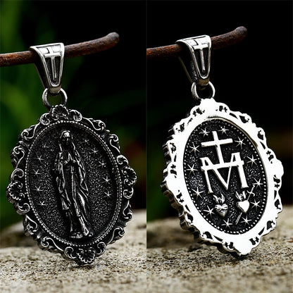 God is Always With You Blessed Christianity Virgin Mary Cross Necklace