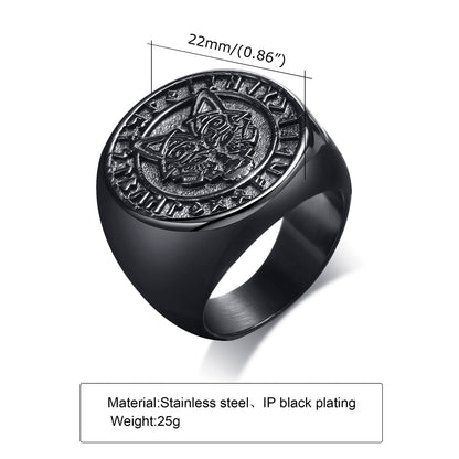 Nordic Wolf Spirit Stainless Steel Ring