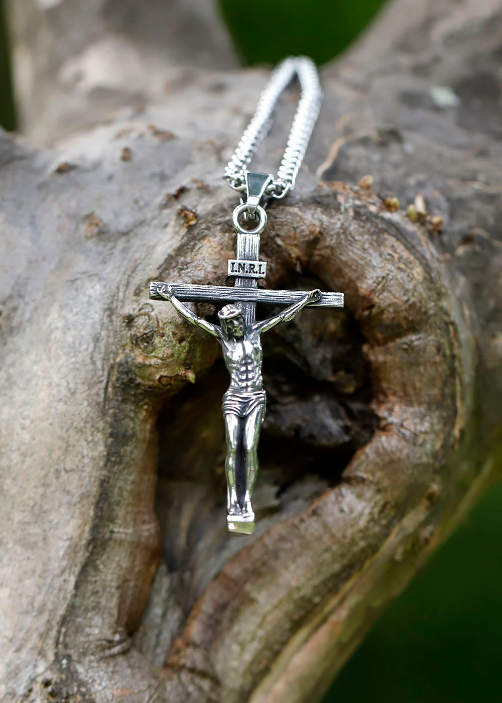 Jesus Cross Amulet Pendant Necklace