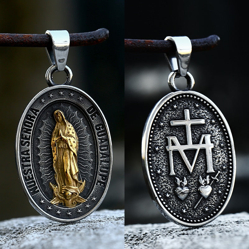 God is Always With You Blessed Christianity Virgin Mary Cross Necklace