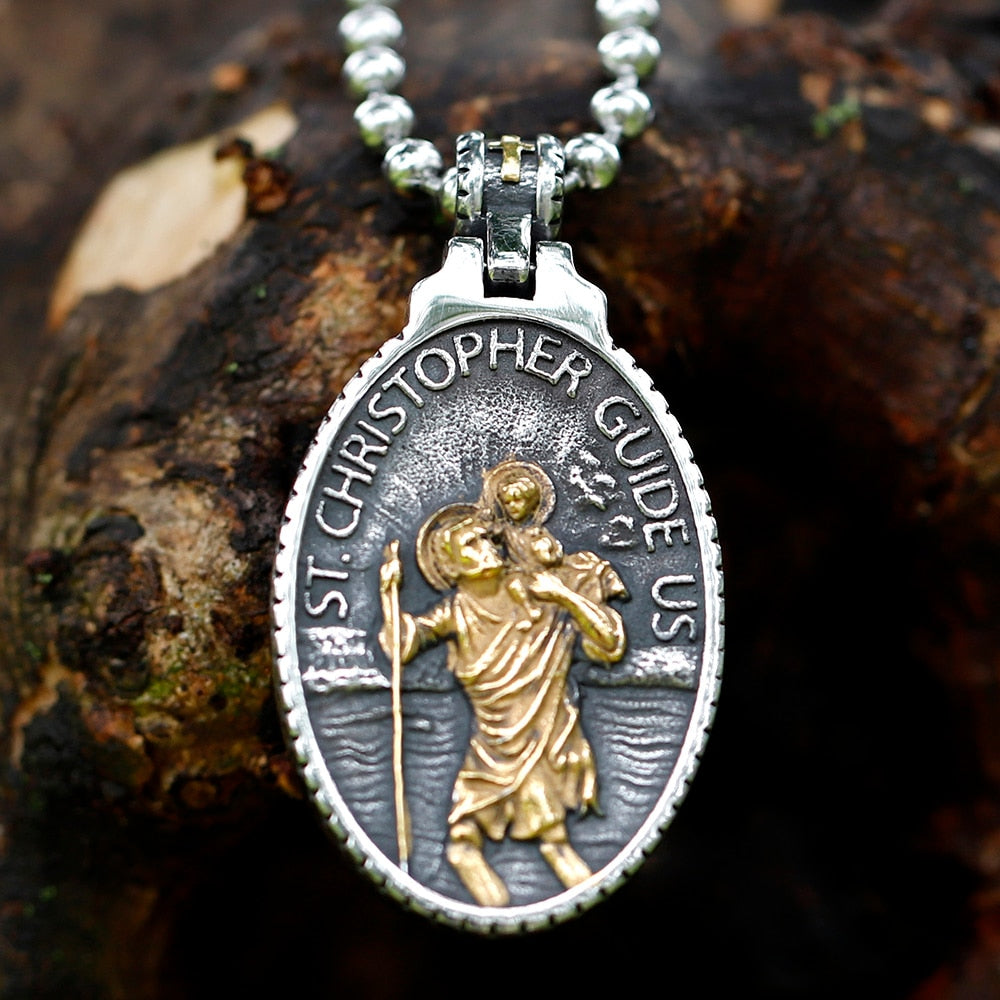 George St Christopher Time Travelers Archangel Michael Necklace