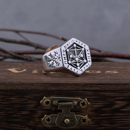 The Viking Warrior Steel Symbol Ring
