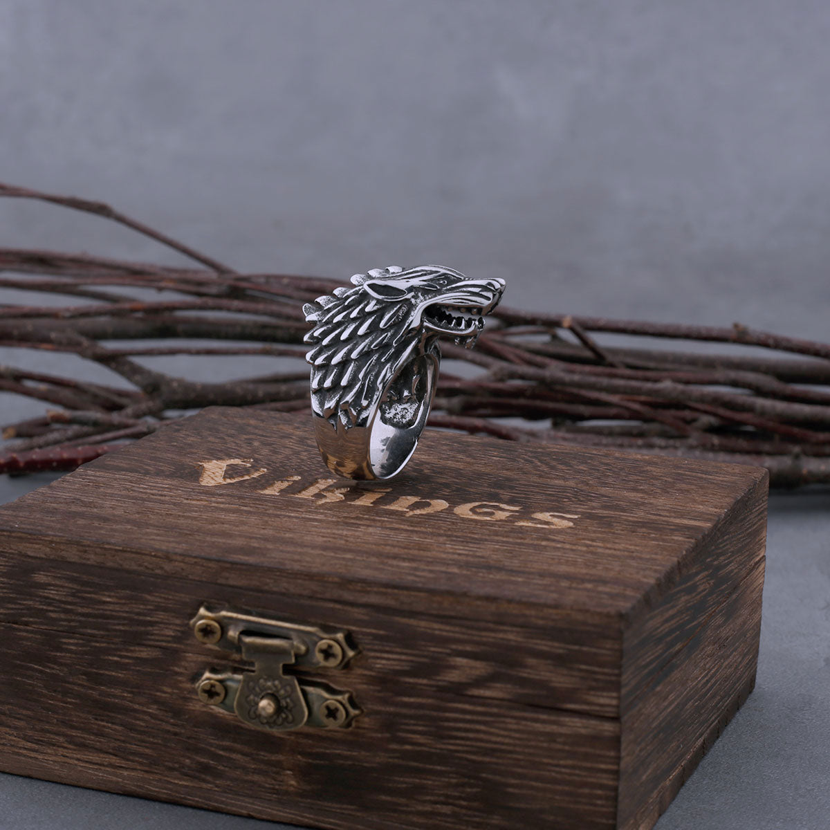 The Fierce Viking Wolf Steel Ring