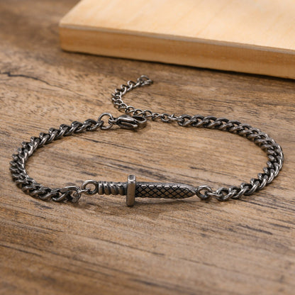 Warrior Sword Chain Link Stainless Dagger Bracelet