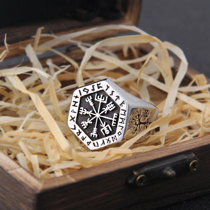 Nordic Rune Compass Ring: A Symbolic Journey of Guidance and Protection