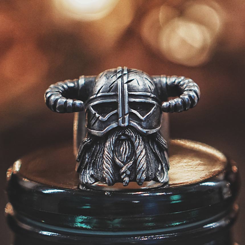 Nordic Valor Titanium Steel Viking Warrior Ring