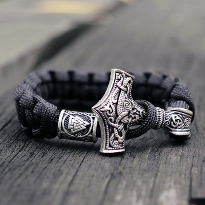 Viking Mjolnir Thor Hammer Wristband Bracelet