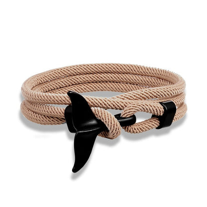 Whale Tail Anchor Multilayer Charm Bracelet