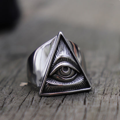 The Enigmatic Eternity Illuminati Triangle Eye Ring