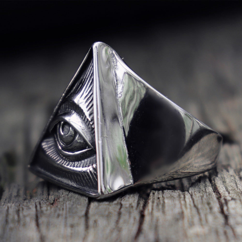 The Enigmatic Eternity Illuminati Triangle Eye Ring