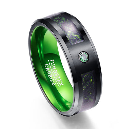 The Enchanting Emerald Tungsten Carbide Ring