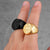 The Divine Connection Gold Black Cross Ring