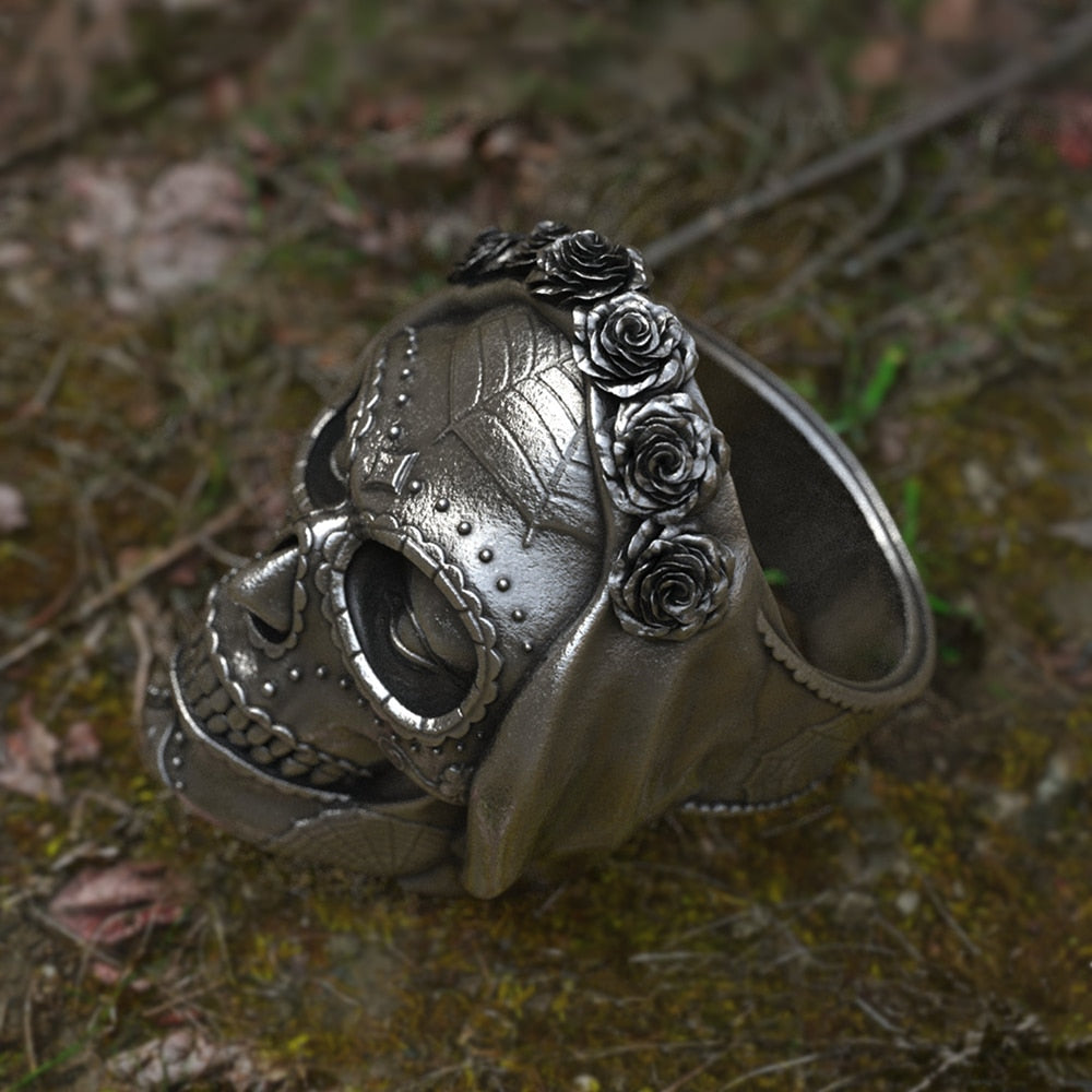 Eternal Rose Crown Skull Ring