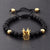 6mm Pave Zircon Crown Weaving Handmade Black Matte Bracelet