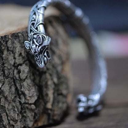 Viking Wolf Head Talisman Bracelet