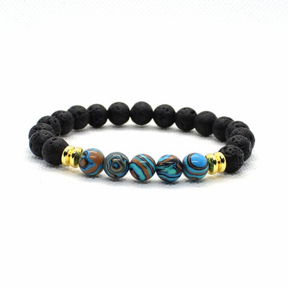 Lava Stone Beads Bileklik Pulseras Chakra Bracelet