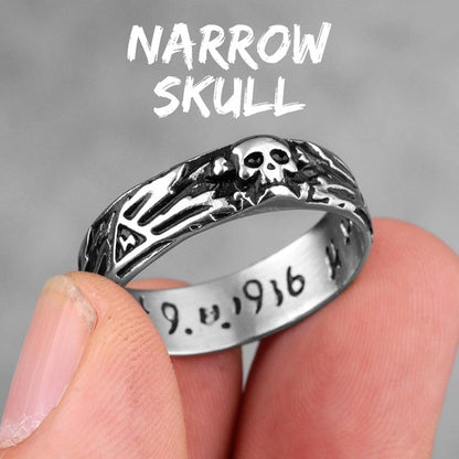 The Dark Rebellion Stainless Steel Skull Ring