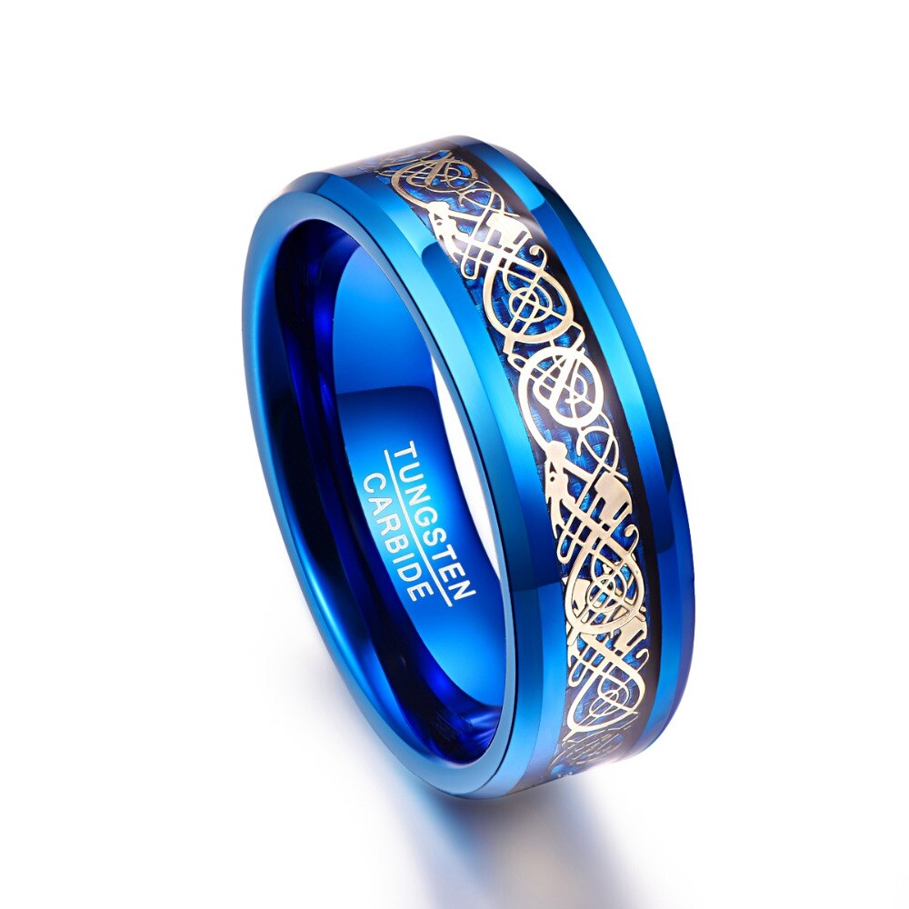 The Eternal Strength Tungsten Carbide Celtic Dragon Ring