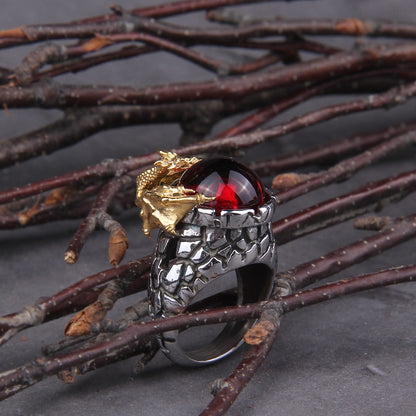 The Majestic Crimson Dragon Ring