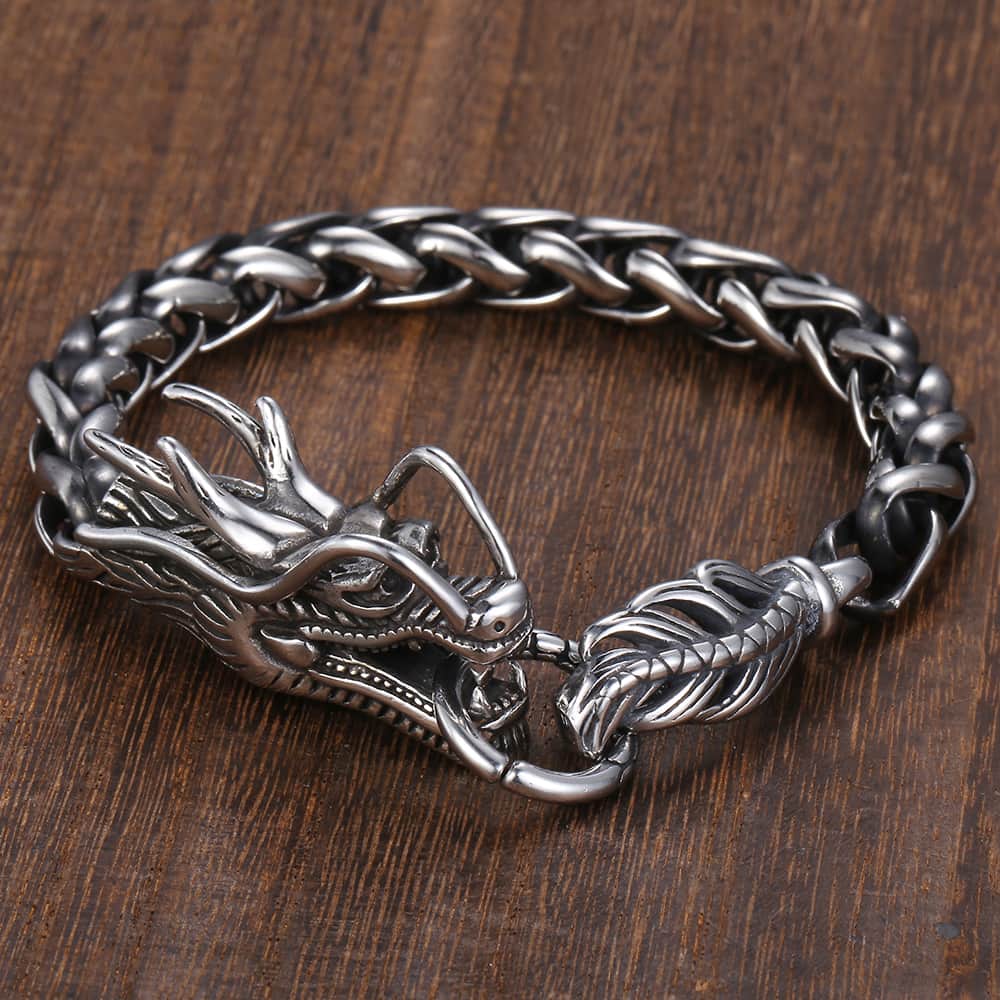 Stainless Dragon Head Legend Bracelet