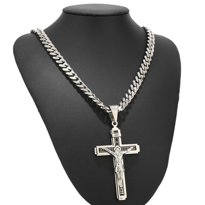 Crucifix Jesus Cross 24'' Chain Necklace
