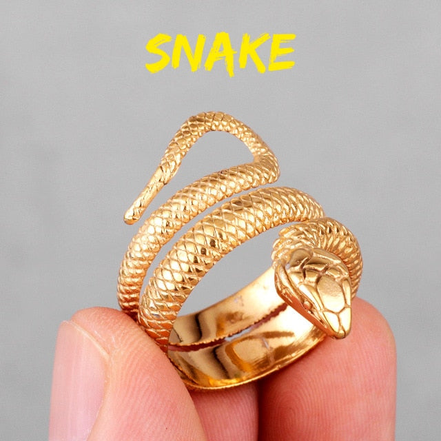 The Enchanting Serpent Gold Silver Stainless Ring