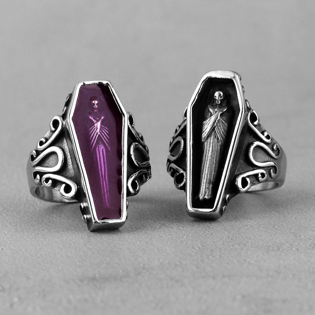 The Enigmatic Vampire Crypt Gothic Punk Statement Ring