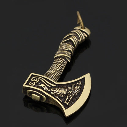 Viking Celtic Wolf Raven Axe Odin's Symbol Necklace