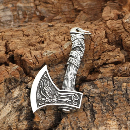 Viking Celtic Wolf Raven Axe Odin's Symbol Necklace