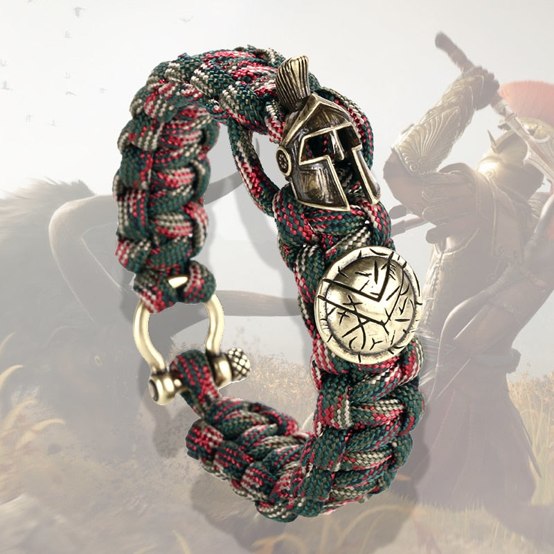 Spartan Warrior Helmet Lanyard Survival Bracelet