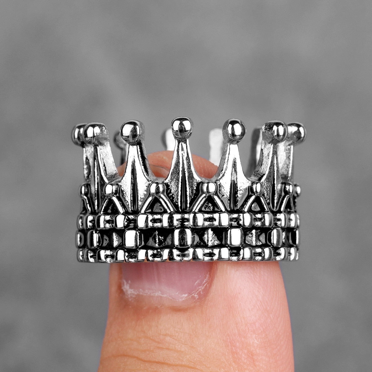 Regal Majesty Crown Steel Power Ring