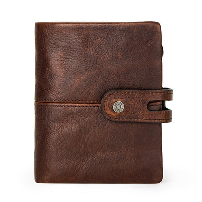 Crazy Horse Short Coin Cow Leather Clutch Wallet
