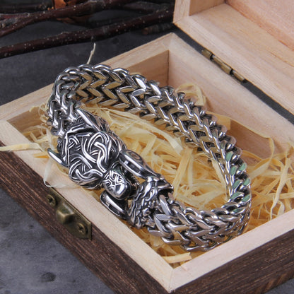 Rock Viking Wolf Stainless Chain Bracelet