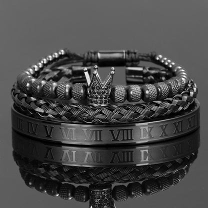 Luxury Crown Handmade Enamel Roman Numeral Bracelet