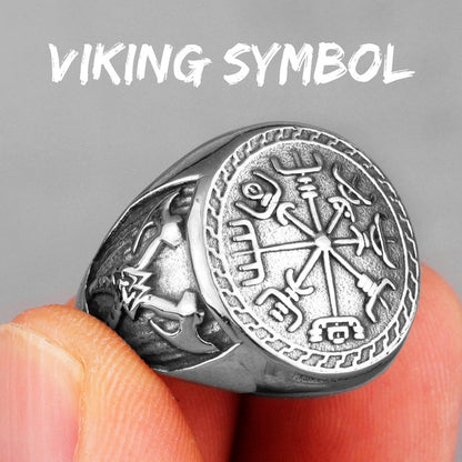 The Viking Warrior Stainless Steel Totem Ring