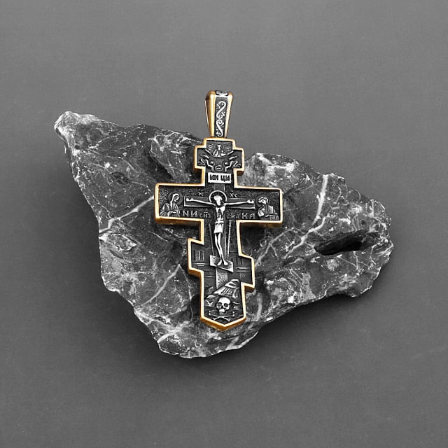 Titanium Steel Jesus Christ Cross Religious Necklace