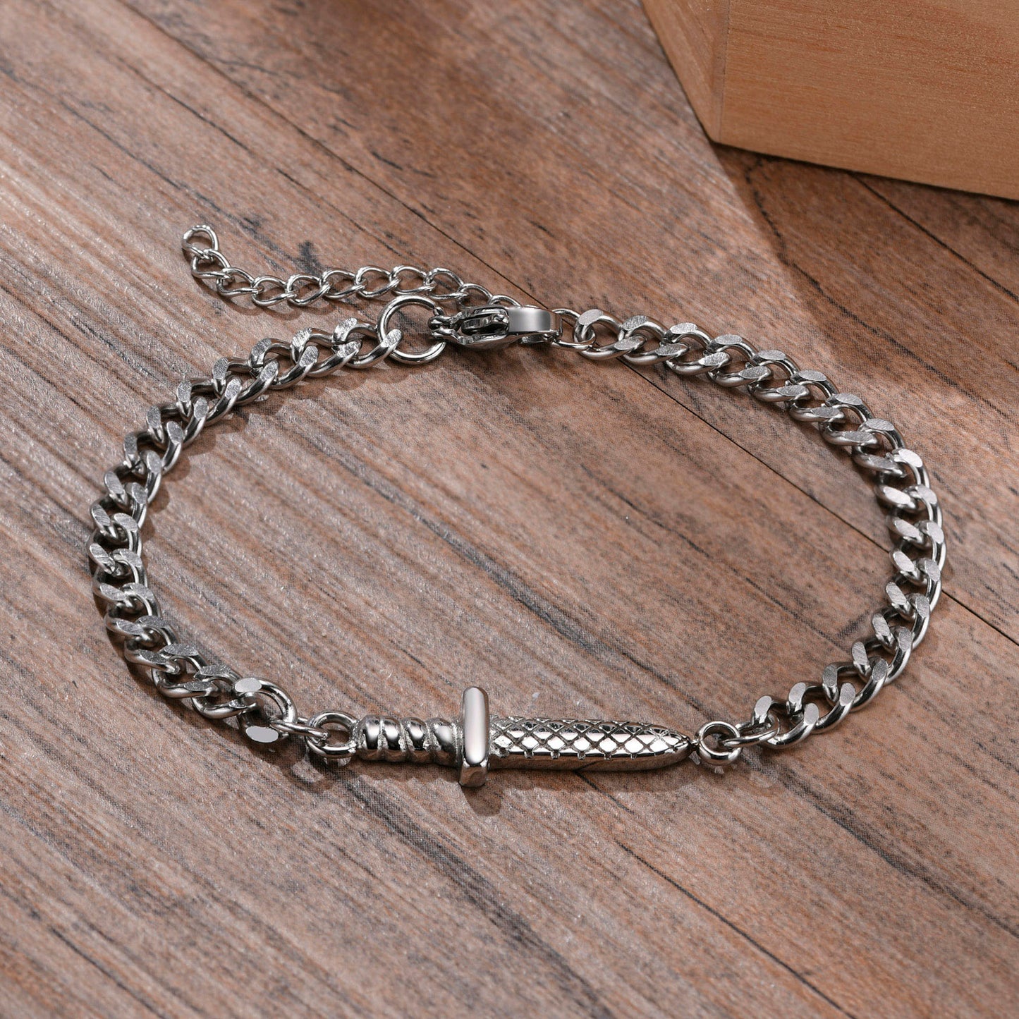 Warrior Sword Chain Link Stainless Dagger Bracelet