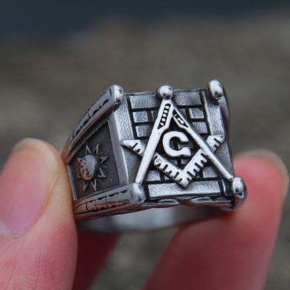 The Mystical Symbolic Stainless Steel Masonic Ring