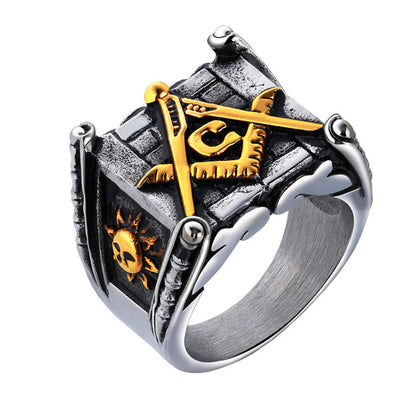 The Mystical Symbolic Stainless Steel Masonic Ring