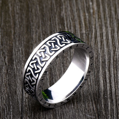 Norse Rune Power Stainless Steel Viking Ring